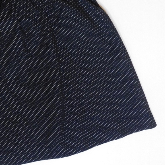 TIBI Navy Blue & White Pleated Swiss Dot Skirt Tie Waist Polka Dot Size 10 - Picture 9 of 13